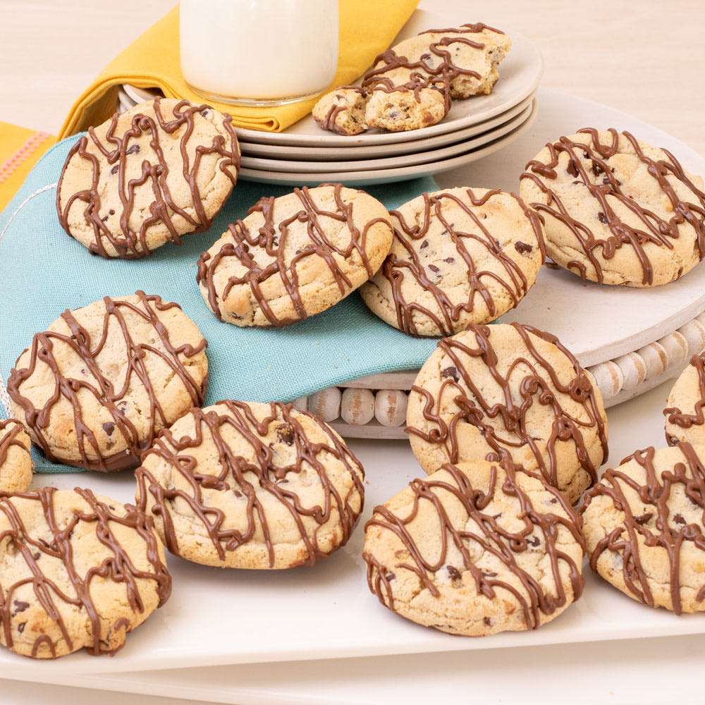 12pc Chocolate Drizzle Cookies Close-up