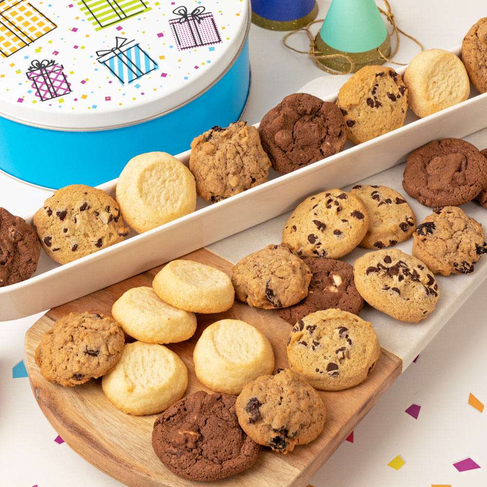 Happy Birthday! Mini-Cookie Tin Close-up