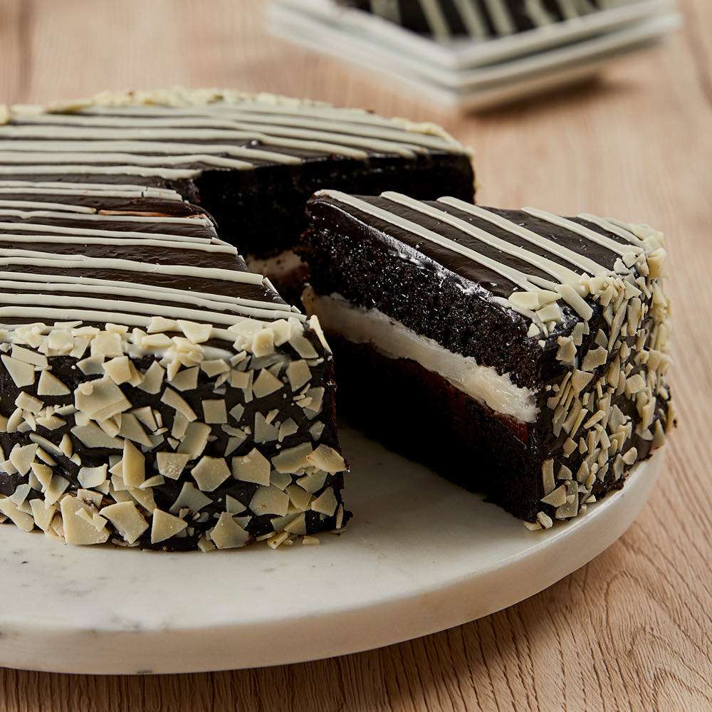 Black and White Mousse Cake Close-up