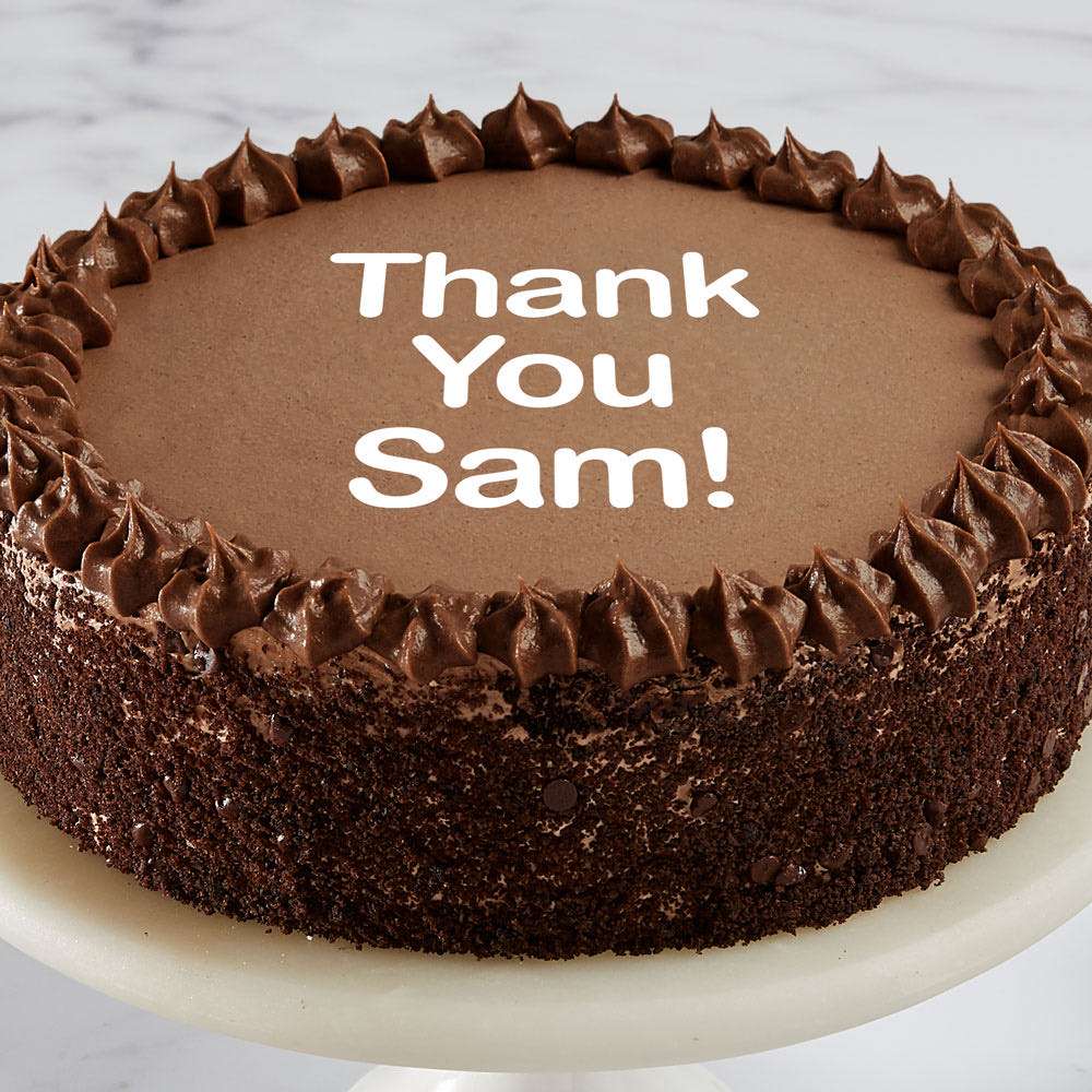 Personalized Double Chocolate Cake Close-up