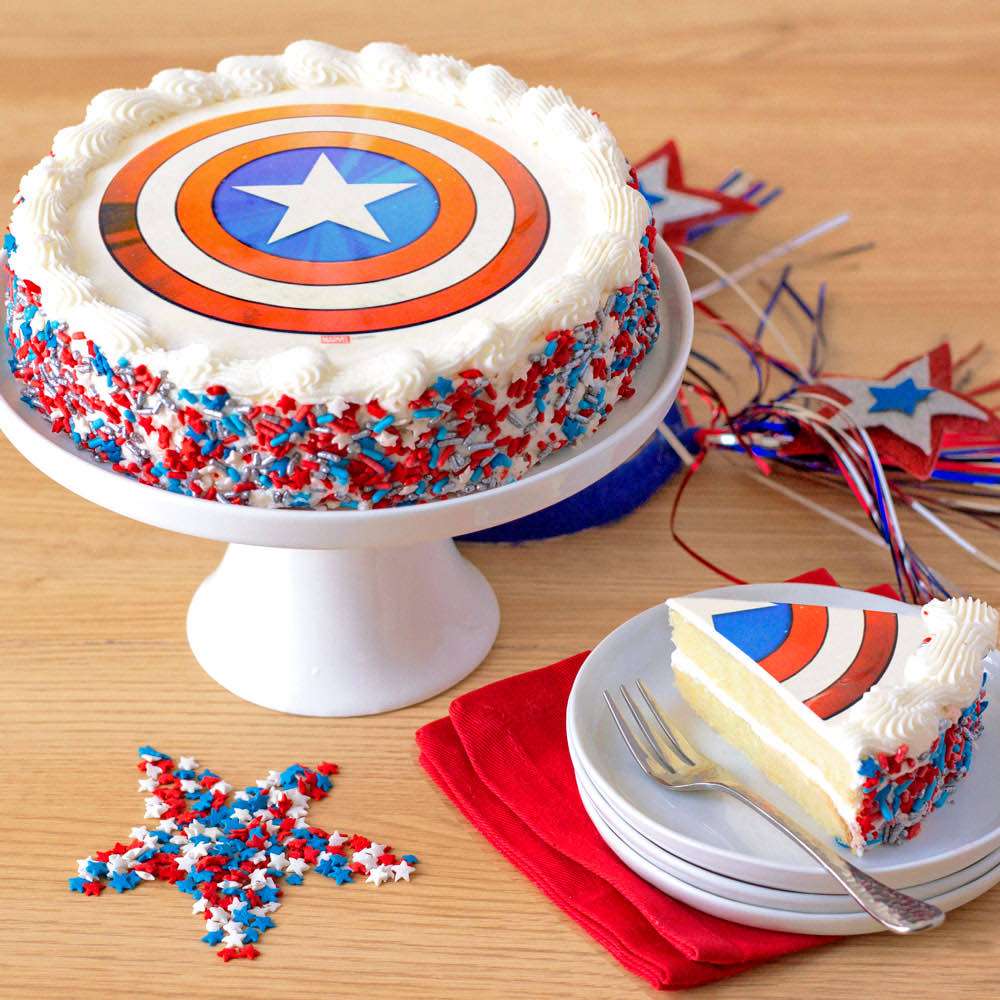 A Captain America cake to celebrate Memorial Day weekend! It's been a  minute since I did a striped cake and I think I'll always love it!… |  Instagram