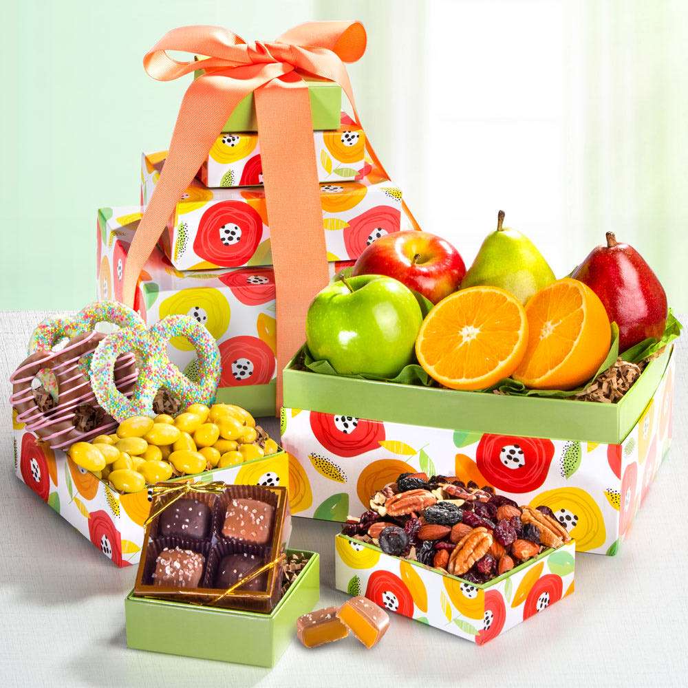 Sunny Days Fruit & Sweets Gift Tower